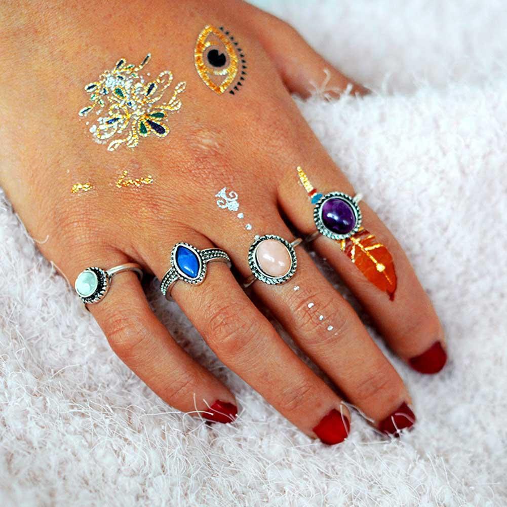 Water Drop Stone Ring SetJewelryLuna Daze