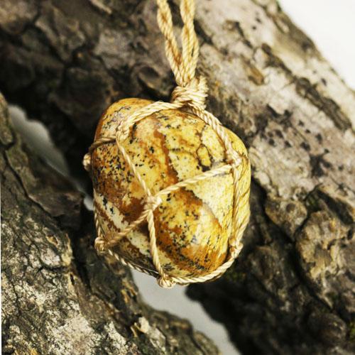 Tumbled Stone Macrame NecklaceJewelryLuna Daze