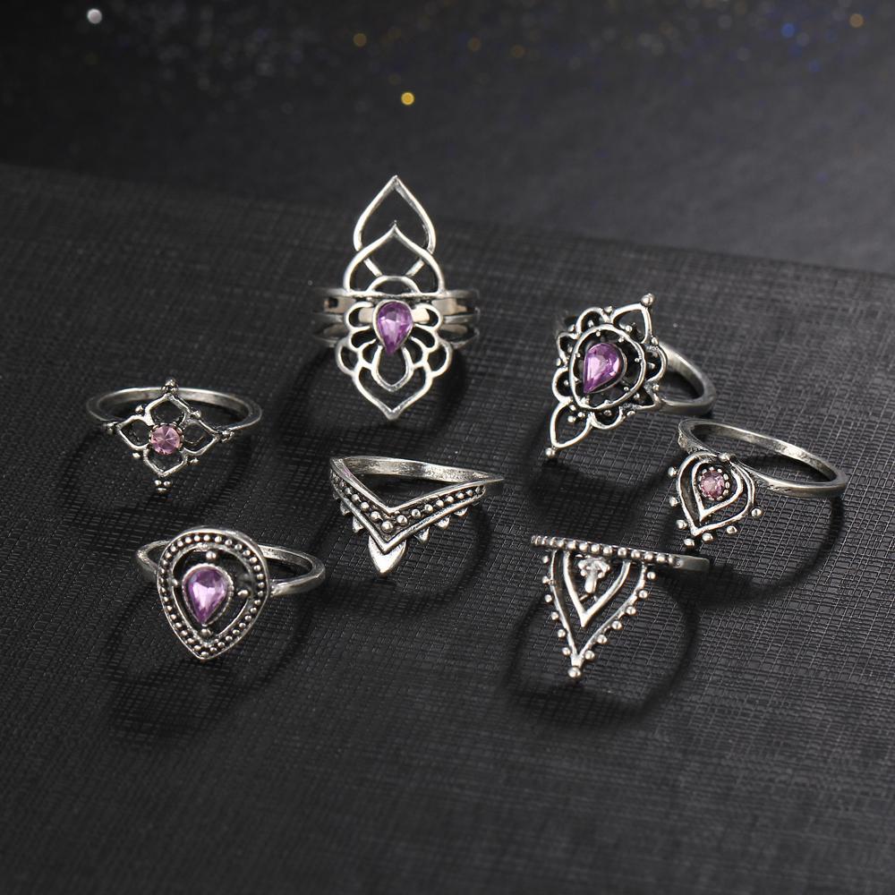 Endless Amethyst Ring Set