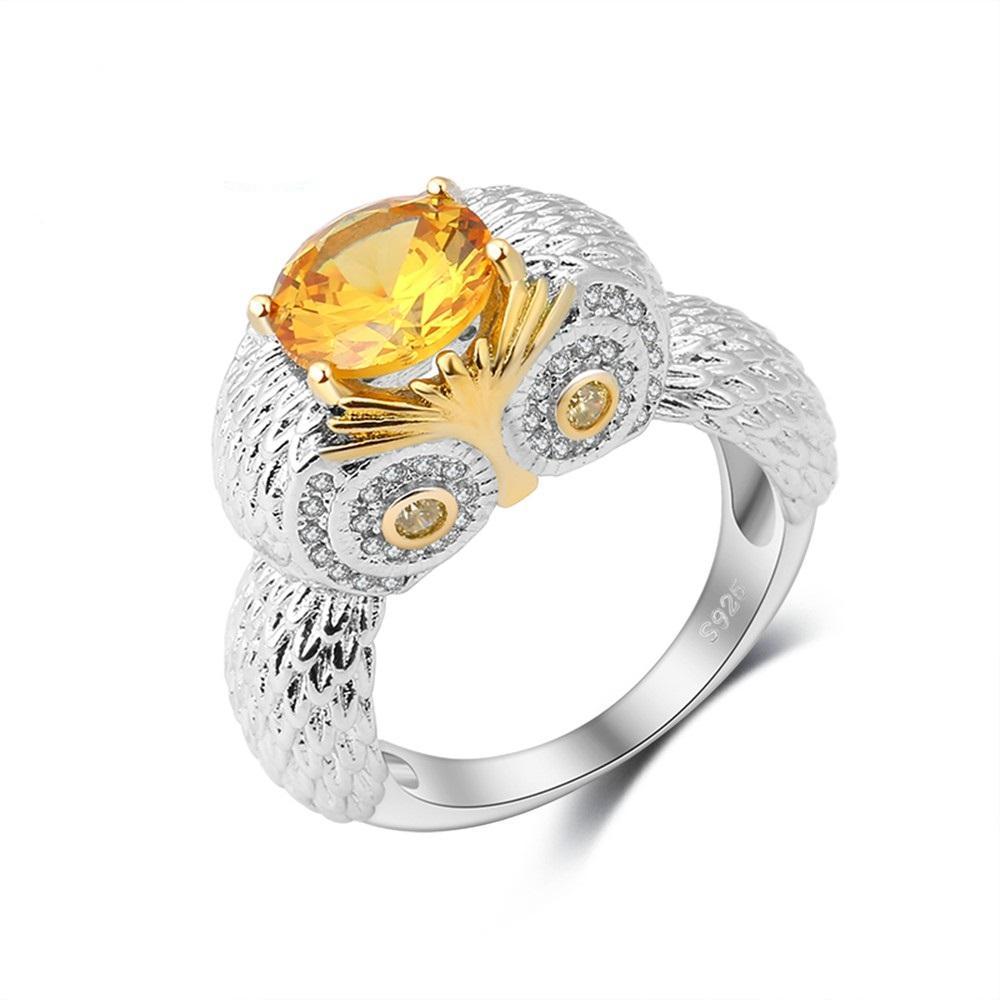 Yellow Topaz Owl RingJewelryLuna Daze