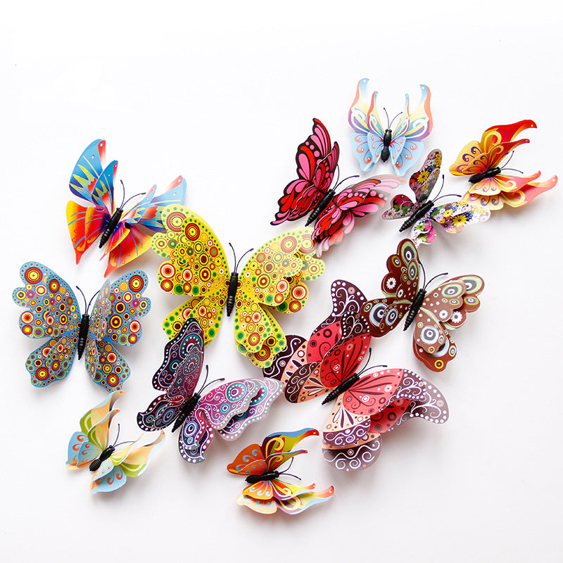 Double Layer 3D Butterfly Wall Stickers or Magnets