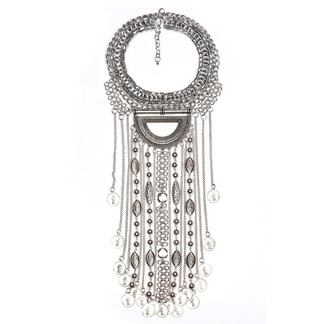 Meridian Tassel Choker Necklace