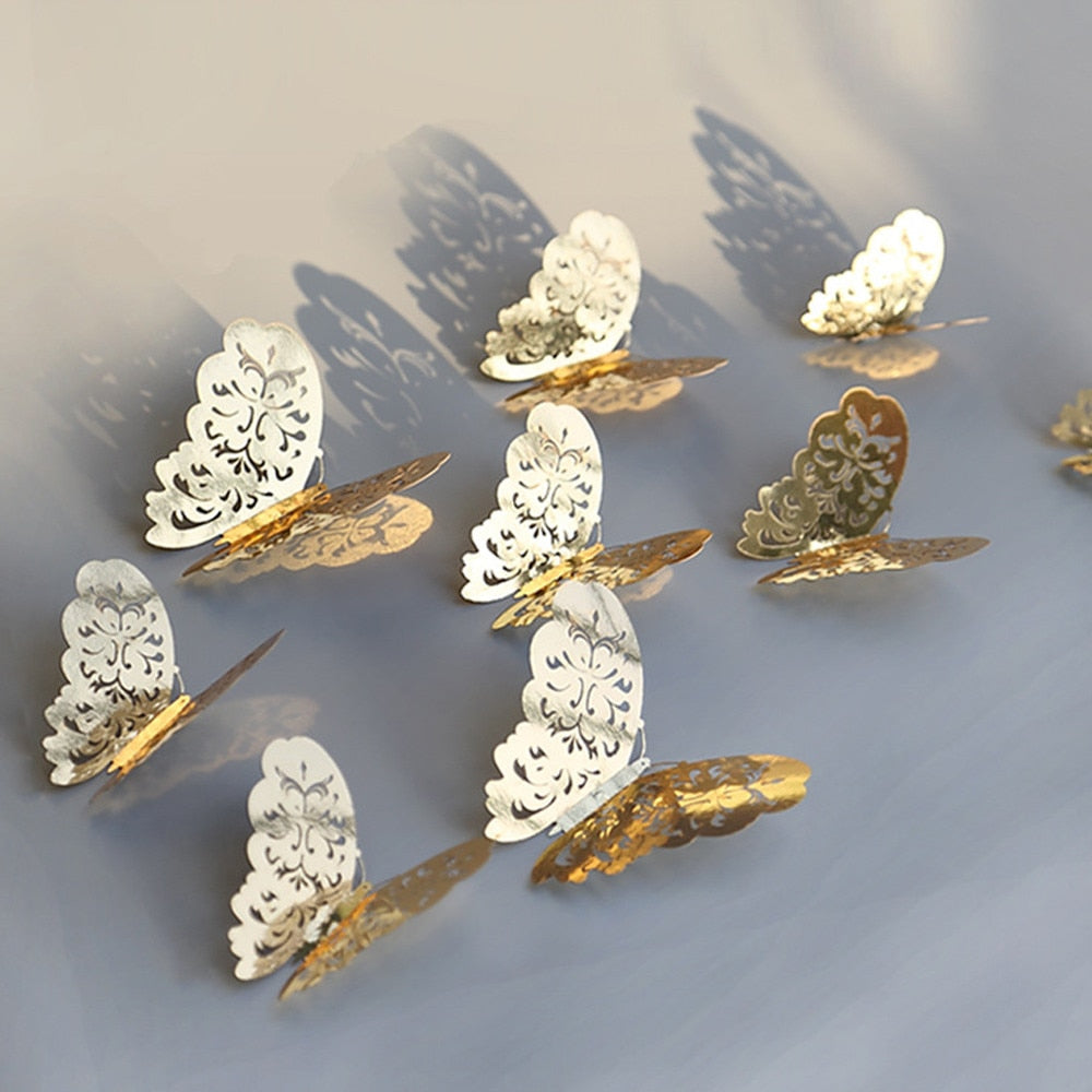 Elegant Gold & Silver Butterfly Stickers/ Magnets