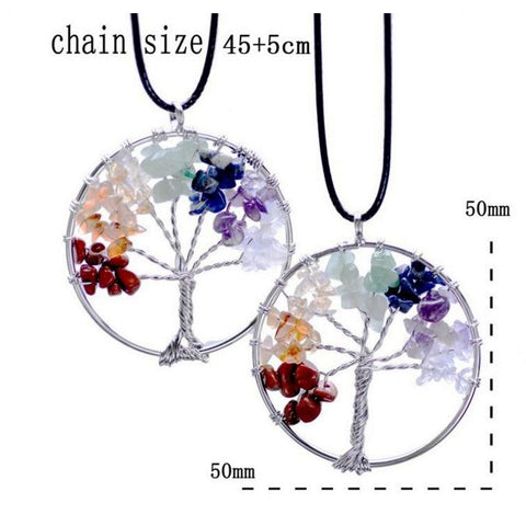 STERLING SILVER 7 Chakras Opalite Moon Tree of Life Necklace,wire Wrapped  Moon Tree of Life, Chakras Tree of Life, Healing Tree of Life - Etsy