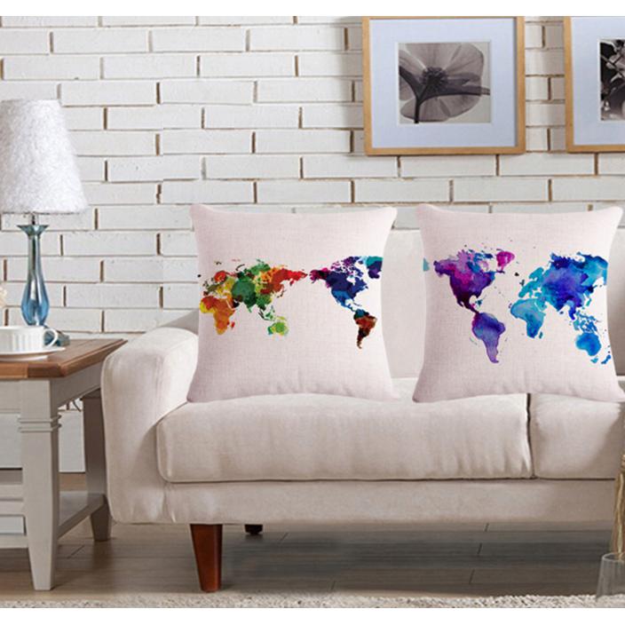 The World In Watercolor PillowcaseInteriorLuna Daze