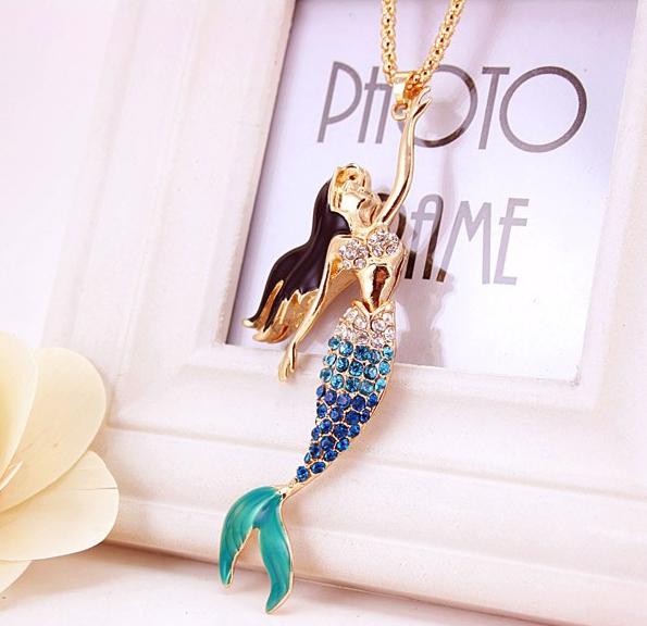 Bejeweled Mermaid Necklace, Luna Daze