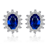 Blue Sapphire Stud Earrings, Luna Daze