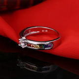 Sterling Silver & Rainbow Gemstone Ring