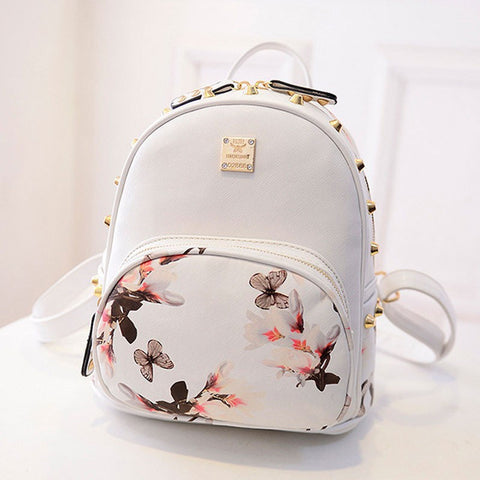 daisy floral print leather backpack Floral Leather Backpack