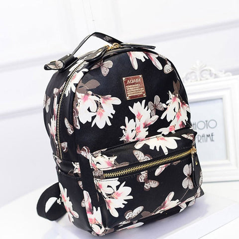 Floral Leather Backpack - Main Image