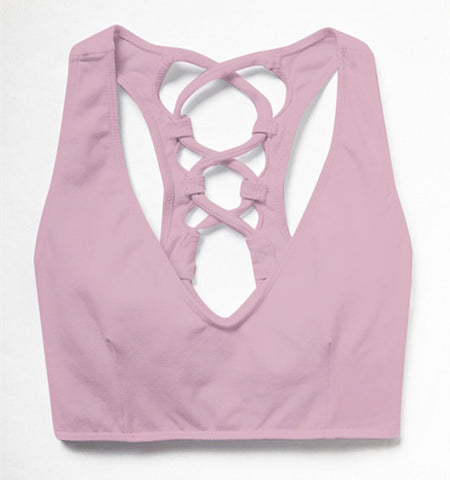 Heather Light Pink Stella Seamless UV 50+ Sports Bra Crop Top - Kids -  Pineapple Clothing