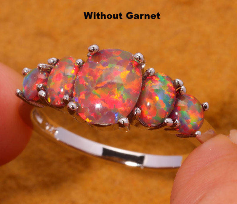 Orange Fire Opal & Garnet RingJewelryLuna Daze