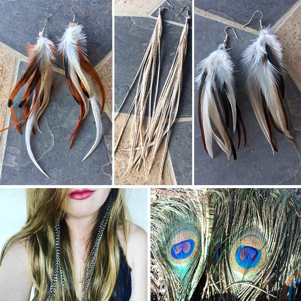 Feather Earrings, Luna Daze