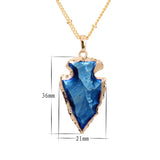 Blue Agate Arrow Necklace, Luna Daze