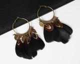 Antique Bronze Feather Earrings, Luna Daze