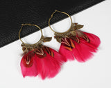 Antique Bronze Feather Earrings, Luna Daze