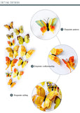 Double Layer 3D Butterfly Wall Stickers or Magnets