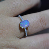 Australian Fire Opal & Silver Ring, Luna Daze