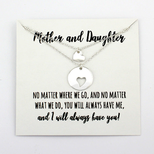 Mother and Daughter Necklace Set